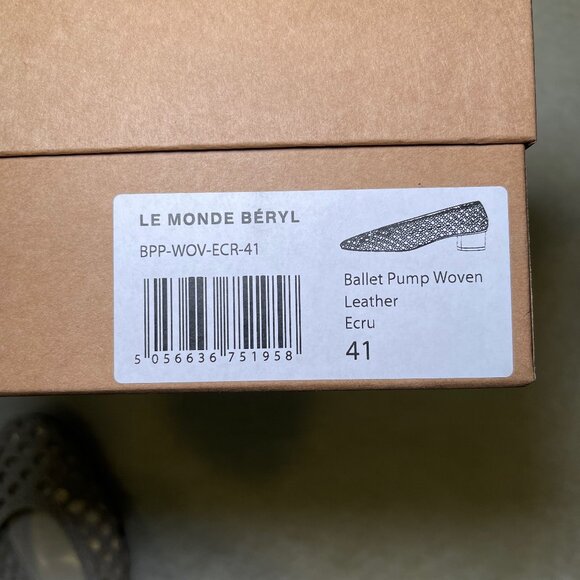 Le Monde Beryl Ballet Pump Woven Leather Ecru EU IT 41 US 11 - Picture 9 of 9